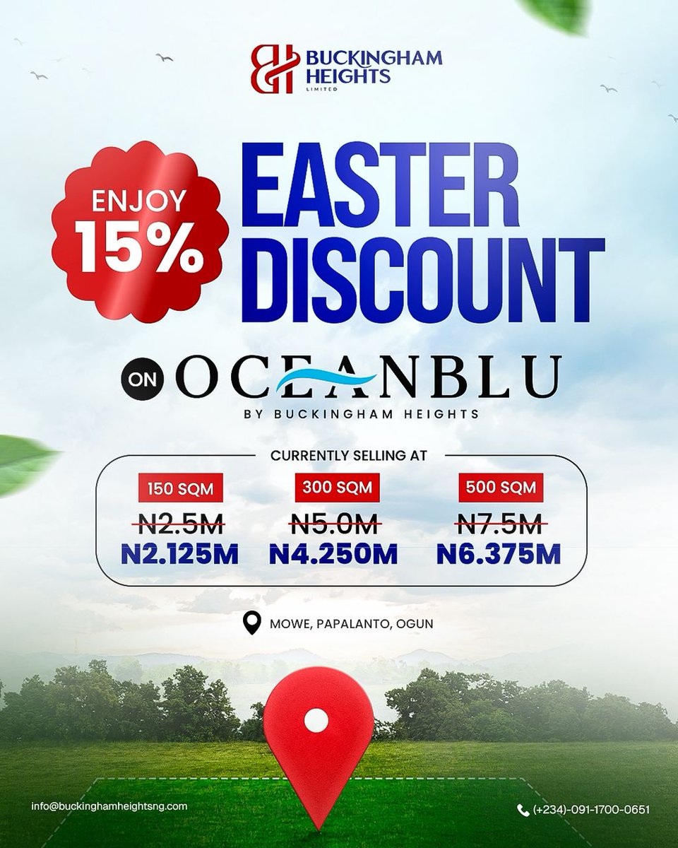 B_heights_ng's tweet photo. 15% OFF ALL PLOTS — LIMITED TIME! 🔥
Why wait when you can own land for LESS? 📉
📍 Prime location
📜 Verified &amp; secure
💰 Instant 15% discount
⏳ Offer won’t last long!
Send a DM NOW or click the link in bio to secure yours before price goes back up! 🚀 https://t.co/ZdY41yLQJL