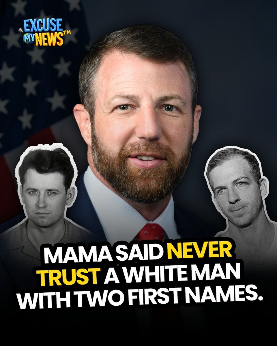 excusemynews1's tweet image. MAMA SAID never trust a white man with TWO first names. 
@ExcuseMyNews delivers the most unhinged political commentary on the internet.
Episode 2 is live on YouTube.

Tag someone whose name is twice suspicious

 #MarkwayneMullin #PoliticalHumor #ExcuseMyNews #Comedy #DHSChief