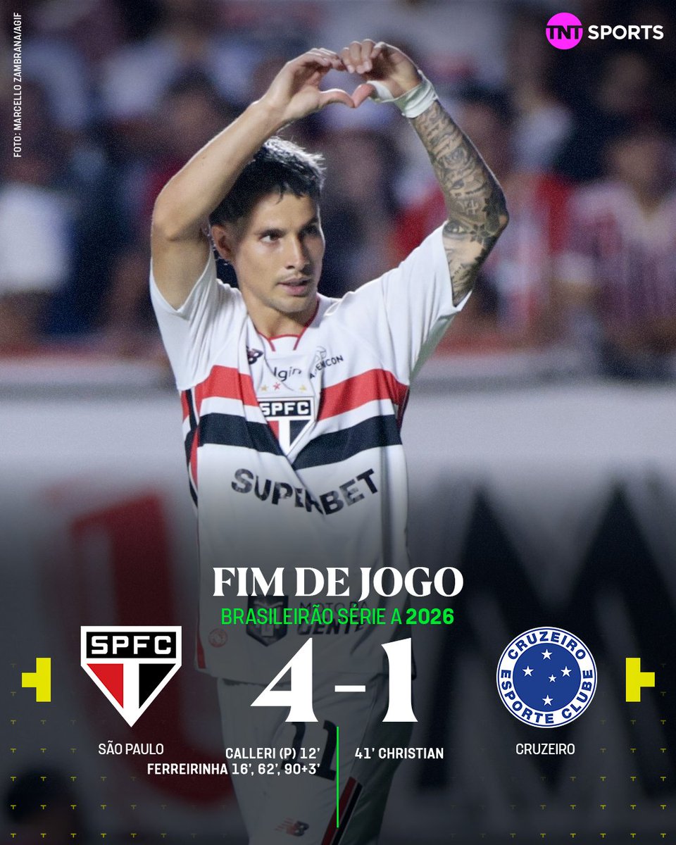 O FERREIRINHA PASSEOU, E O SÃO PAULO VOLTOU A VENCER NO BRASILEIRÃO! 🇾🇪🔥 Depois de três tropeços, o Tricolor bateu o Cruzeiro no Morumbis, com direito a HAT-TRICK DE FERREIRINHA, e subiu na tabela! #Brasileirão #FutebolBrasileiro