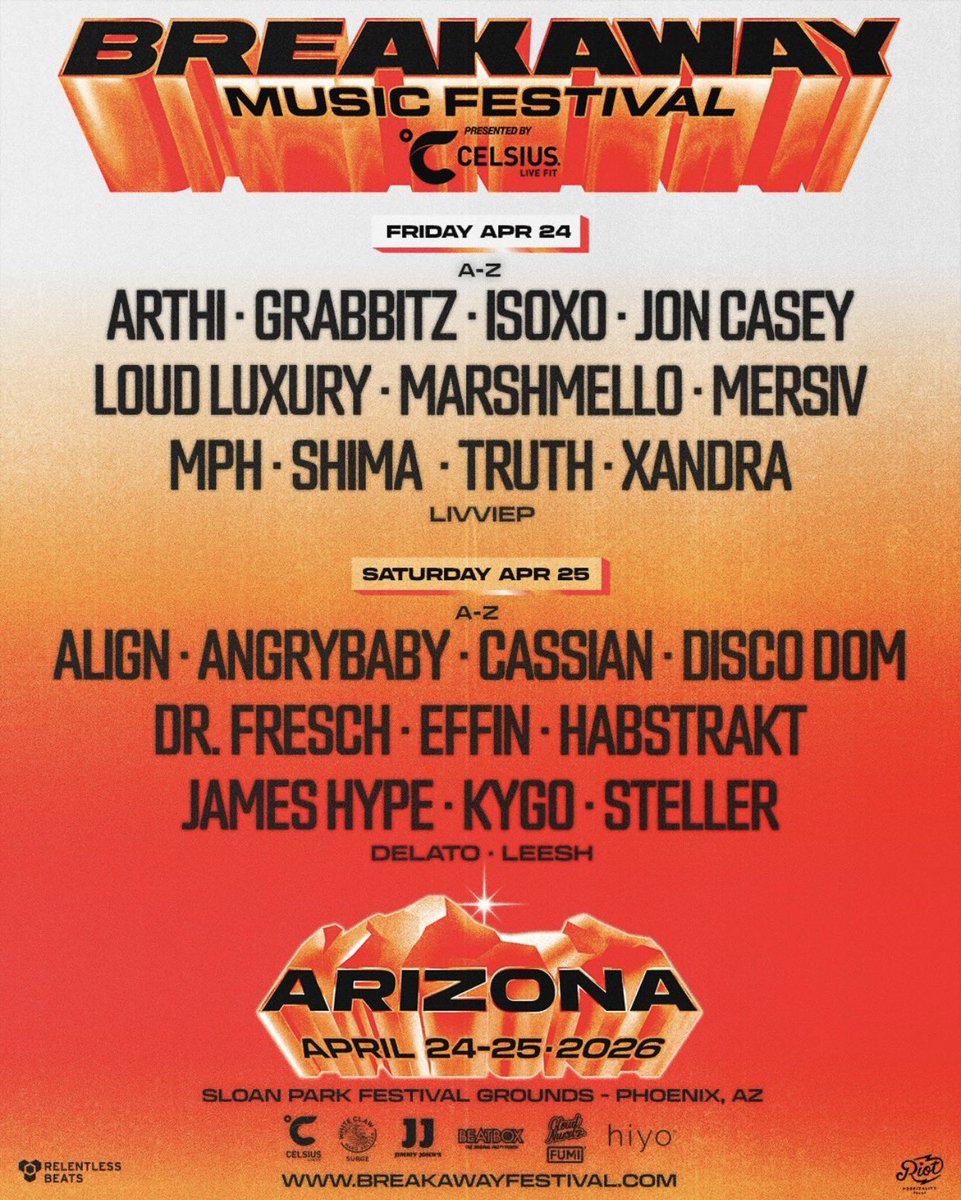 BastetPromotio1's tweet image. We’re just a few weeks away from @BreakawayFest Arizona!! 🔥🩵 use our link to secure your passes today! 🥵🔊

🎟️ linktr.ee/BastetPromotio… 🎟️

#BastetPromotions #BreakawayArizona #BreakawayArizona2026 #BreakawayMusicFestival #BreakawayMF #BreakawayAZ #EDM