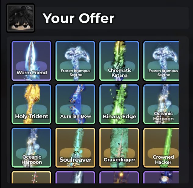roycosapiig's tweet photo. wts skin rod 
holy 100
oceanic harpoon dm
sisanya 30k/ea https://t.co/s4ZpaVHB5P
