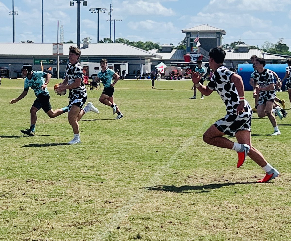 Jaxon_Zukowski's tweet photo. Great group of Wisconsin Rugby boys competing in Tampa @Tropical7s
Finished 5-1 as 16U Open Runner-Up—earned it through adversity and big moments.
Different lines on the field vs Football, but rugby is rugby—fast, physical, and unforgiving.
This group is just getting started.
🎥 @BadgerKings10
#BadgerSelects #CowJerseys #RugbyFootball #Rugby7s #Tropical7s