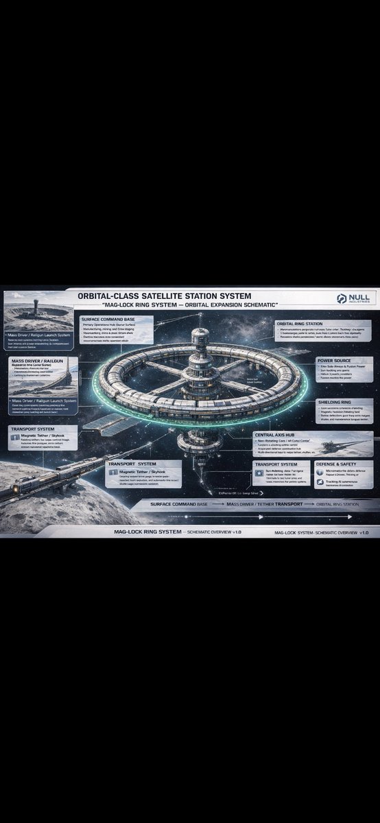 Legends__Comics's tweet photo. This Orbital Mag-Lock Ring System is what happens when you stop thinking of space stations as single structures and start thinking in systems. Instead of launching one massive, high-risk station, this design builds itself—modular pods locking together in orbit with magnetic alignment and mechanical sealing. It scales over time, self-balances with dual rotating rings for artificial gravity, and separates critical systems into a central non-rotating core for stability and safety. It’s not just more efficient—it’s more resilient, easier to repair, and designed to evolve as technology improves.

Financially, this changes everything. You reduce upfront costs by spreading construction over time, using repeatable modules instead of one-off builds. Pair that with a lunar surface supply chain—mass drivers, tether systems, and in-space manufacturing—and you cut launch costs dramatically. The station becomes an economic engine: microgravity manufacturing, satellite assembly, research leasing, and deep-space logistics. Instead of a cost center like traditional space stations, this becomes a scalable asset—one that grows, generates revenue, and pays for its own expansion.

#SpaceStation #SpaceEngineering #OrbitalStation #FutureTech #Aerospace #NewSpace #MoonBase #LunarEconomy #SpaceEconomy #Innovation #Engineering #SciFiToReality #AstroEngineering #NextGenTech #SpaceInfrastructure