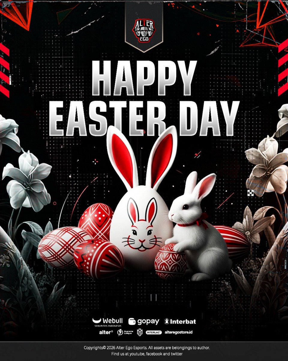 AlterEgo_IDN's tweet photo. Egg-cited to celebrate Easter! Semoga harimu secerah warna telur Paskah dan Selamat Paskah bagi yang merayakan! 😇🐣✨

#Alteregoesports https://t.co/G1FKpDnAK8