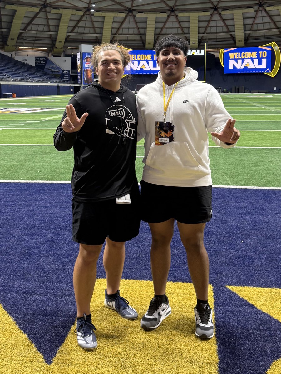 Thank you <a href="/KendallColeman_/">Coach KC</a> <a href="/FouHoChing/">Tausagafou Ho Ching</a> for having me and my family up for spring practice. Definitely had a great time! 
<a href="/CVjagsfootball/">Canyon View High School Football</a> <a href="/FBCOACHA/">JR Alcantar</a> <a href="/NAU_Football/">NAU Football</a> <a href="/TimRoschmann/">Tim Roschmann</a>