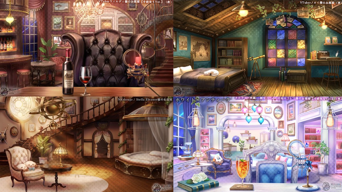 水獅子@背景イラスト・動く背景 tweet media