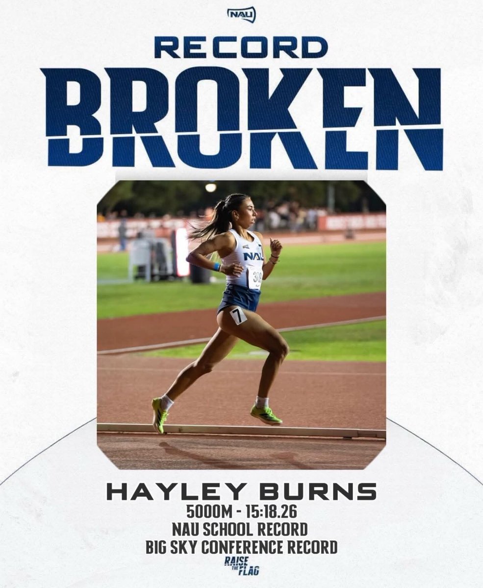 ndnsports's tweet photo. Congrats to Hayley Burns (Northern Cheyenne) who broke the Northern Arizona University school record in the 5,000m run with a time of 15:18.26 at the Stanford Invitational. The time was also good enough to break the Big Sky Conference record as well.
#NativeAthlete #Cheyenne https://t.co/Kw0cZ2uZq8