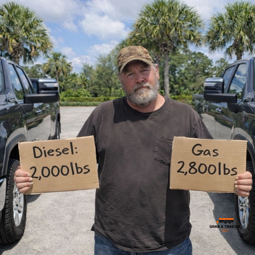 GrabATrailer's tweet image. The "Diesel Trap" is real. Pulling a house doesn't mean you can carry it. Diesels are heavy and often have less payload than gas trucks. Check your limits before you haul.

#TrailerRental #CarHauler #OcalaFL #TrailerRentalsNearMe #SupportSmallBusiness