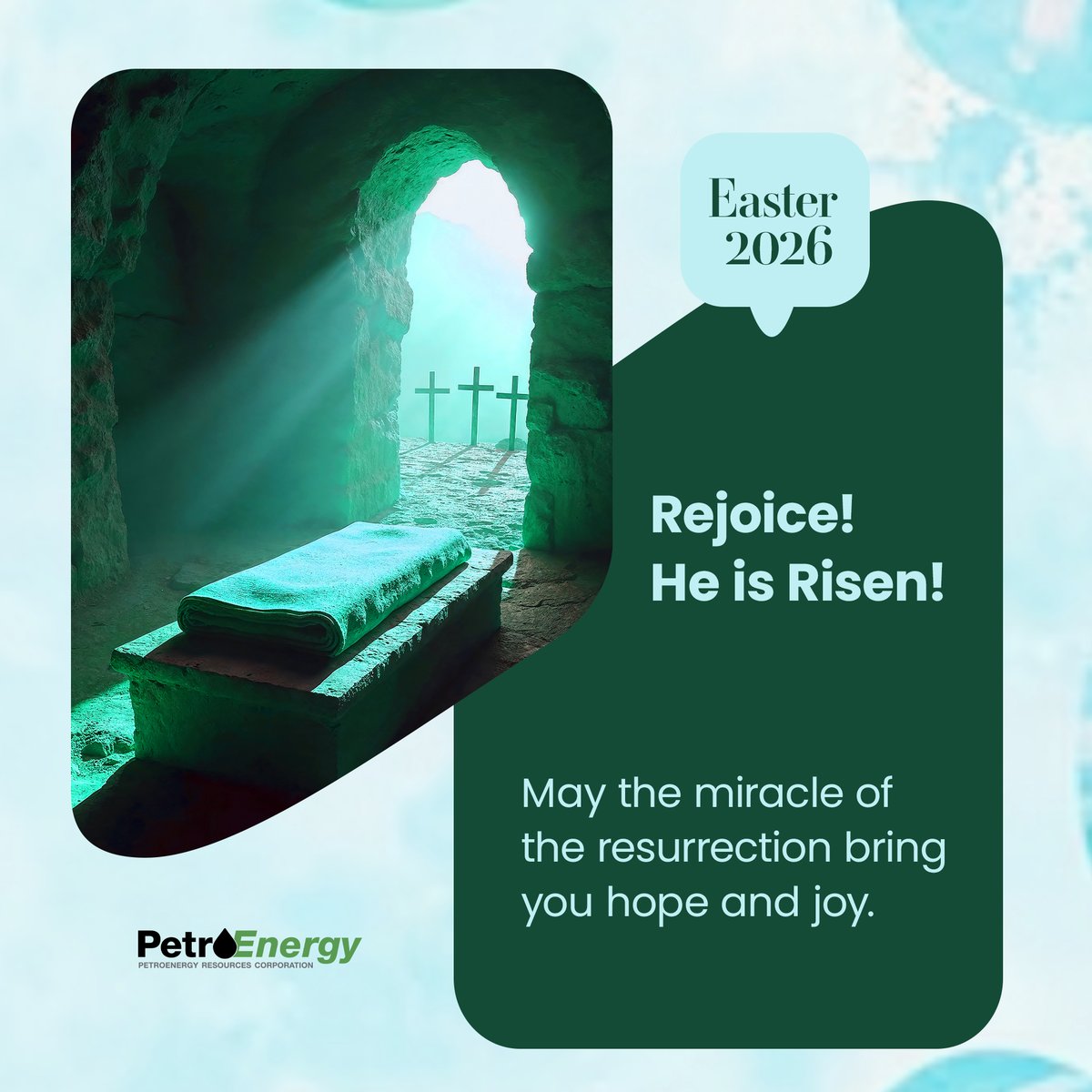 PERCGroupPH's tweet photo. The PetroEnergy Family wishes you a blessed and joyful Easter celebration. https://t.co/pPl41QeGBK