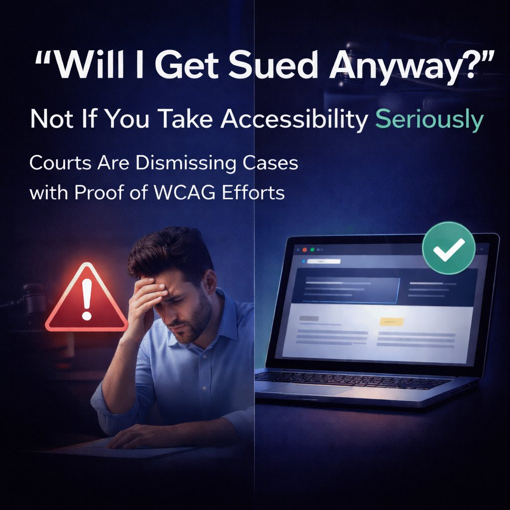 ranahson's tweet photo. “If I’ll get sued anyway… why invest in accessibility?”

Because courts are starting to dismiss cases when businesses show real accessibility efforts.

One case was dismissed after proven WCAG improvements.👇
https://t.co/kXe4wX8TzF

Accessibility = defense, not just compliance. https://t.co/9QBwGiU9nd