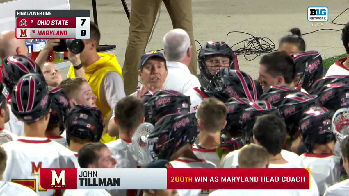 Congrats on win No. 2️⃣0️⃣0️⃣, John Tillman 👏 <a href="/TerpsMLax/">Maryland Men's Lacrosse</a>