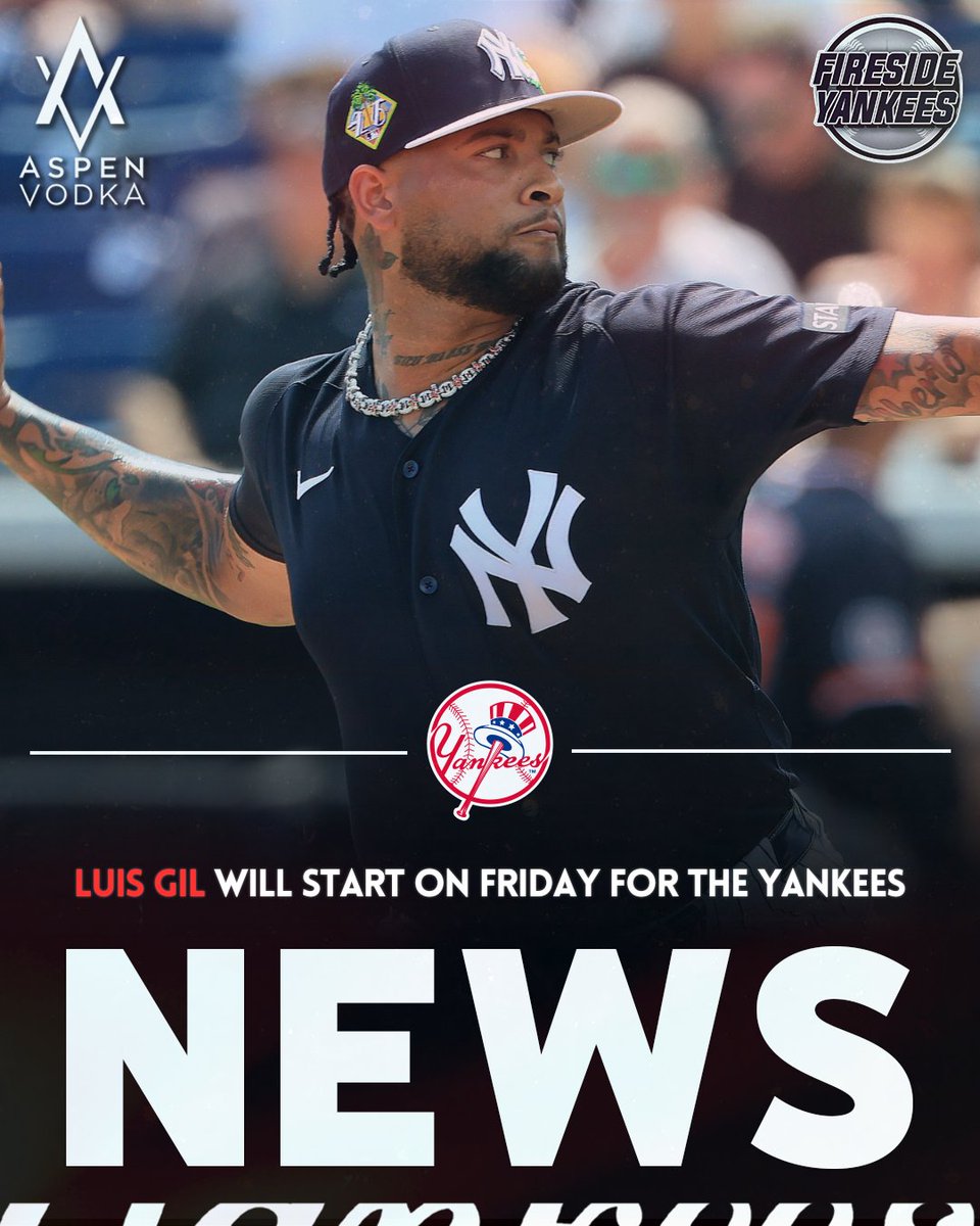 FiresideYankees's tweet image. Luis Gil will start on Friday for the Yankees against the Rays, according to the YES broadcast.

Gil did not begin the season on the Yankees Opening Day roster.

#Yankees