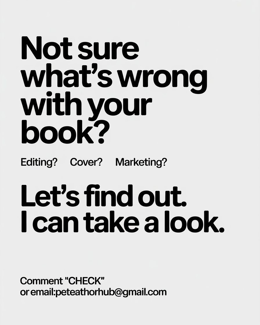 peterkdpmastery's tweet photo. You don’t need to guess.

A quick check can show what needs fixing.

Comment CHECK
or email peterauthorhub@gmail.com

#authorhelp #indieauthor #peterauthorhub https://t.co/kdyfNxLsTE
