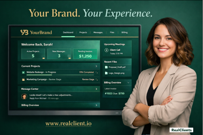 RucheAI's tweet photo. First impressions matter.

With RealClients, your clients see YOUR brand, not messy tools stitched together.

Look professional. Feel premium.

🌐 https://t.co/DHd3NPm5eU

#Branding #FreelanceBusiness https://t.co/hDvl1CqL1s
