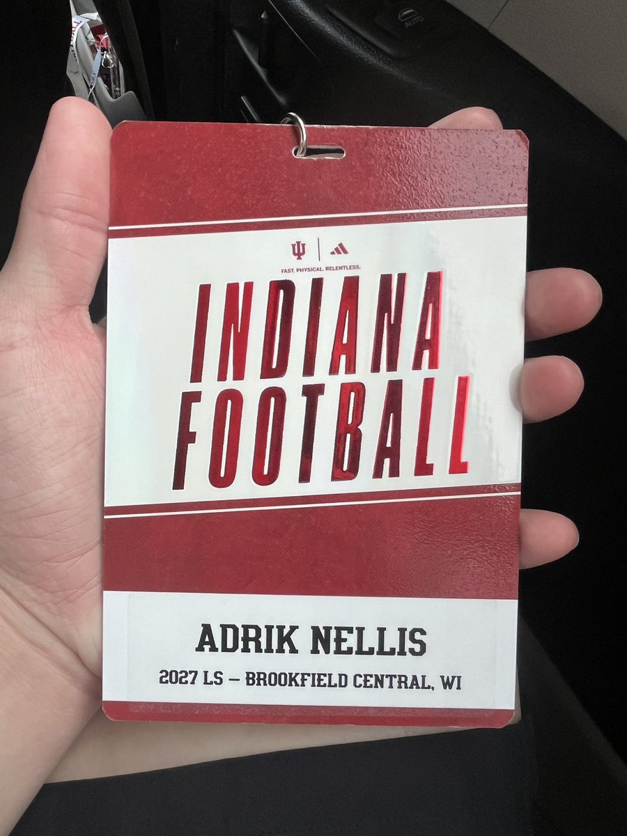AdrikNellis89's tweet photo. Thank you @IndianaFootball for a great Spring Practice visit! Had a great time discussing with @Coach_RMAC and players. Hope to keep in contact over the offseason! #HOOSIERS @CCignettiIU @Mr_Nellis @BC_lancer_FB @KohlsSnapping https://t.co/fSagw54H4I