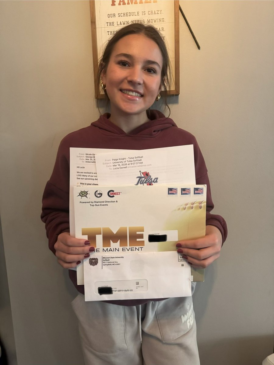 Appreciate the invite to the <a href="/themaineventsb/">The Main Event Softball</a> powered by <a href="/TopGunEvents/">Top Gun Events</a> &amp; <a href="/DDSBandEvents/">Diamond Direction</a> coming up in November in New Orleans. Also appreciate the invite to the <a href="/MasonSoftball/">George Mason Softball</a> <a href="/TulsaSoftball/">Tulsa Softball</a> <a href="/MoStateSoftball/">Missouri State Softball</a> camps! Looking forward to these upcoming opportunities! 

<a href="/IowaUnitedSB/">Iowa United Softball</a>