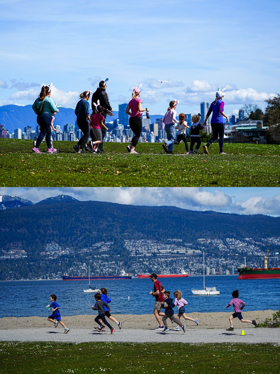 SkykidLan's tweet image. 给大家感受一下复活节假期里的加拿大😃好多大兔子、小兔子、老兔子，一家家的一起参与跑步活动。运动、节日、家庭，都在一个节奏里。加拿大人的生活方式，就体现在这些日常的里：简单、松弛，带着蓬勃的生命力。喜欢人活出这样明亮的精神状态。Happy Easter! 
#Vancouver