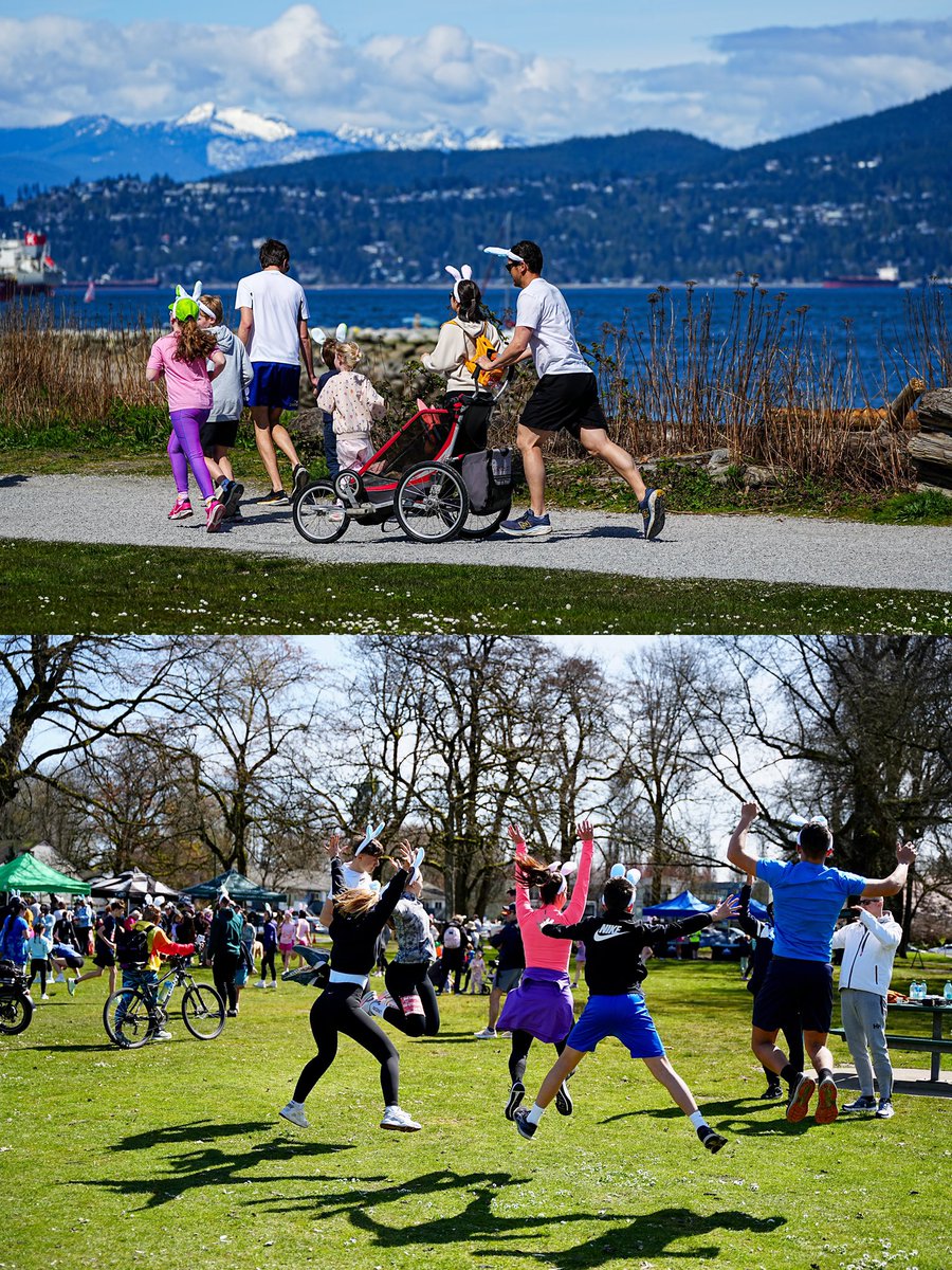 SkykidLan's tweet image. 给大家感受一下复活节假期里的加拿大😃好多大兔子、小兔子、老兔子，一家家的一起参与跑步活动。运动、节日、家庭，都在一个节奏里。加拿大人的生活方式，就体现在这些日常的里：简单、松弛，带着蓬勃的生命力。喜欢人活出这样明亮的精神状态。Happy Easter! 
#Vancouver