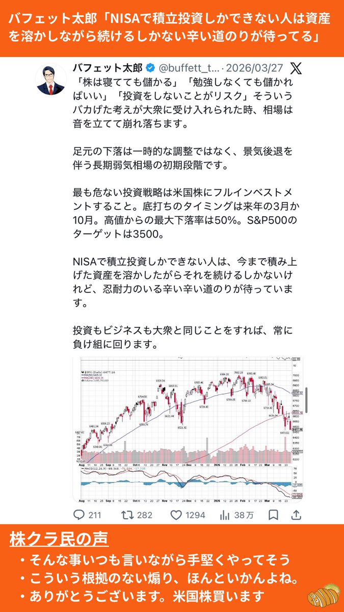 とんかつ@インデックス投資 tweet media
