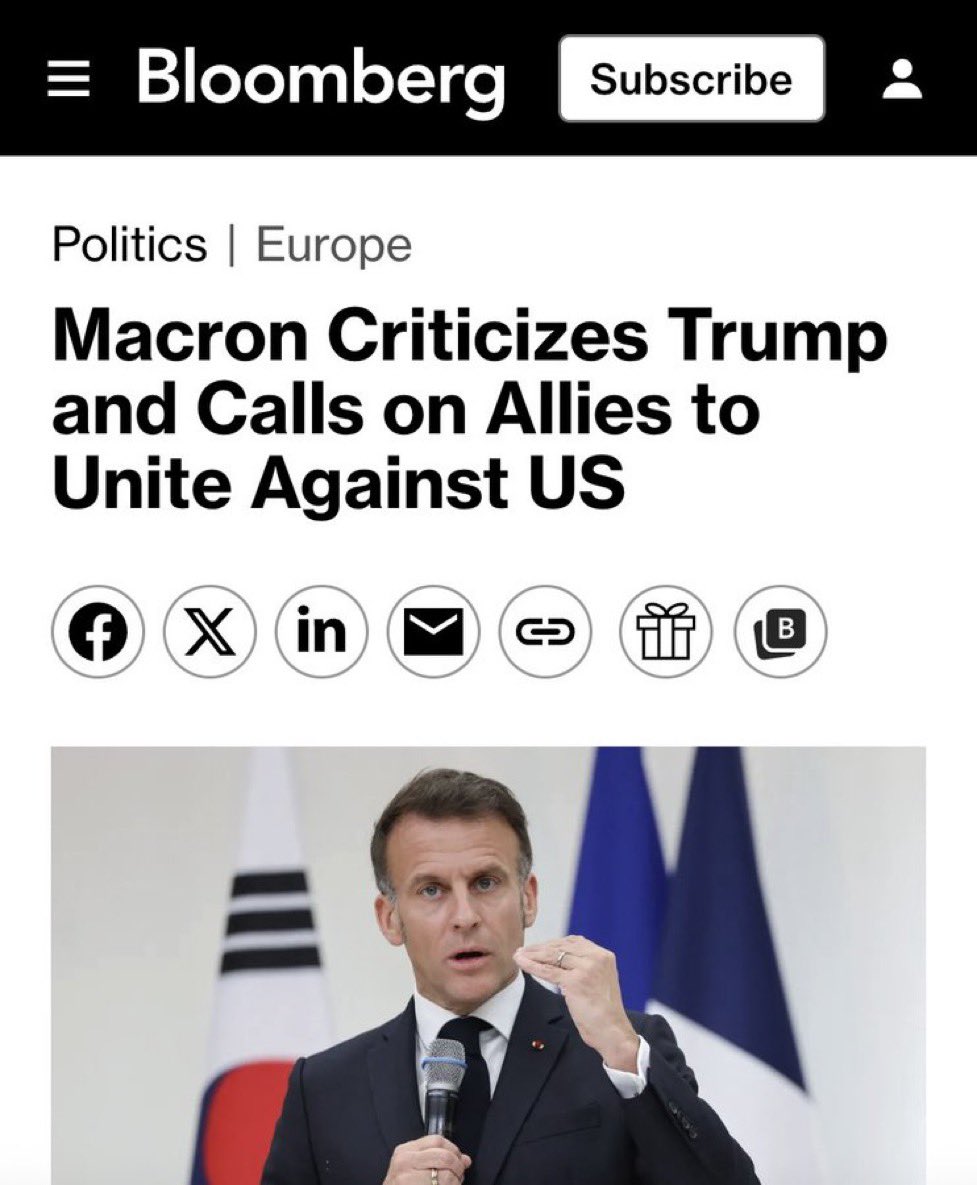 <a href="/em_Lazzy/">Lazzyyyyyy</a> Yes, Macron reportedly worked with Iran to get multiple european nations to close their airspace to the US in exchange for safe passage through the Strait of Hormuz. France has taken a clear stand against the American people and joined forces with the regime.