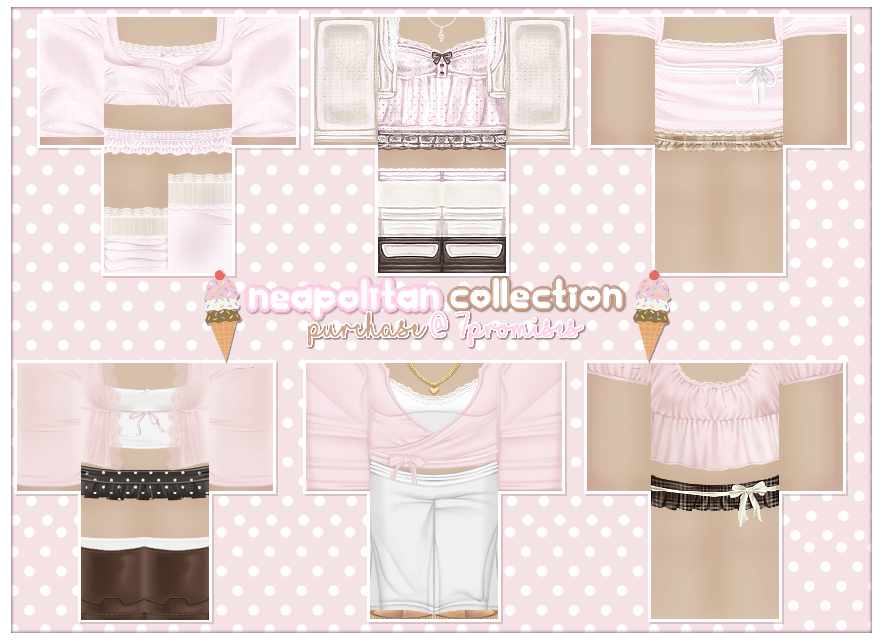 starliitee's tweet photo. neapolitan collection 🍨
all designs + variants avail @ 7promises 
likes + retweets appreciated <3    

#roblox #robloxclothes #robloxclothing #robloxdev #robloxdesign #robloxdesigner #robloxclothingdesigner #robloxshowcase #robloxart #rtcdesigners https://t.co/nrenlMkKIk