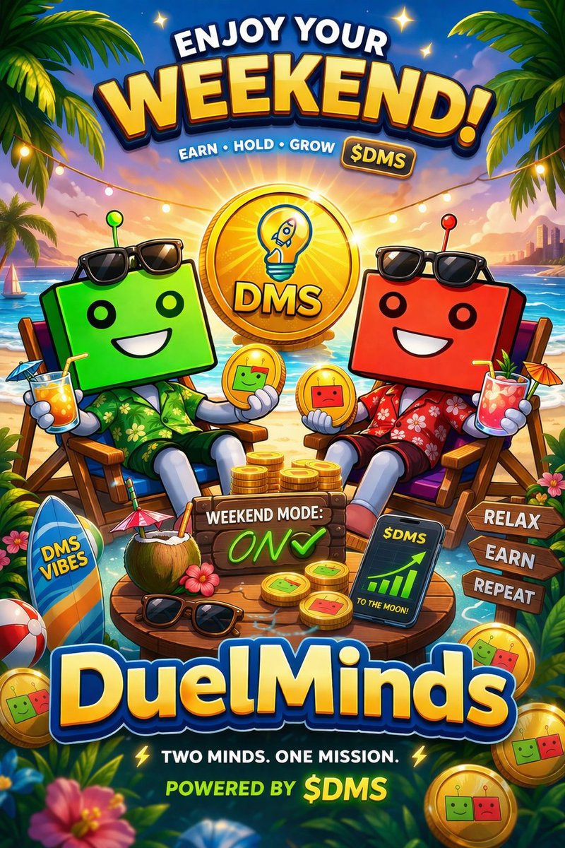 ARBAY_STREAMER's tweet photo. Two Minds. One Mission. ⚡
Happy or sad… $DMS tetap jalan 🚀
Weekend ini? Saatnya HOLD &amp; EARN 💰
#DuelMinds #DMS
@DuelMinds https://t.co/M8HNv4JNjs