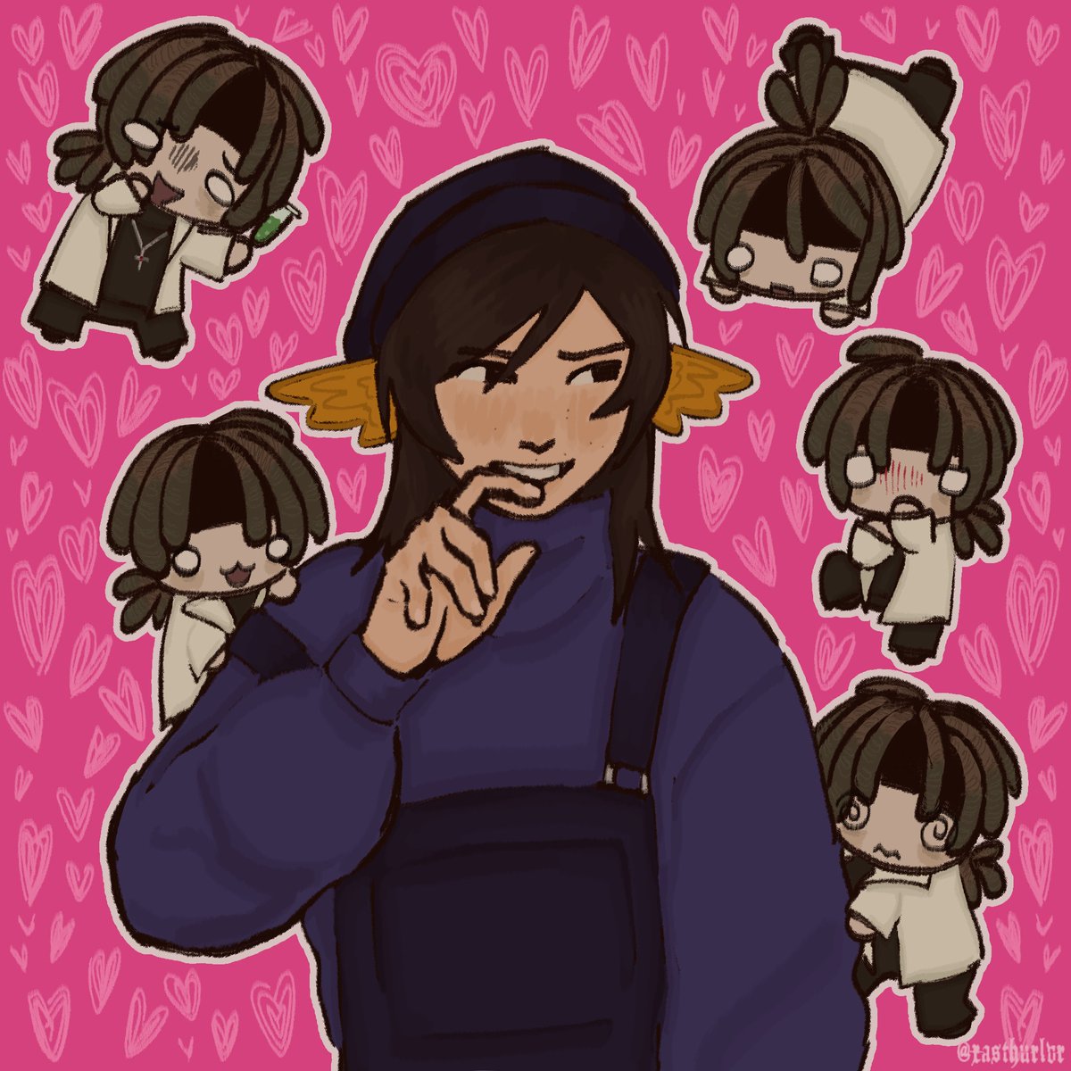 xasthurlvr's tweet image. planning to make a multi version later, anyways hi hi #multickity #naukosick #concertduo #qsmp2 (reupload, cause I forgot his beauty marks)