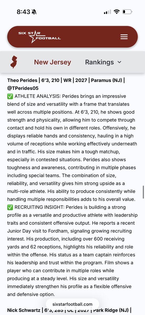 Theo Perides '27 ATH tweet media