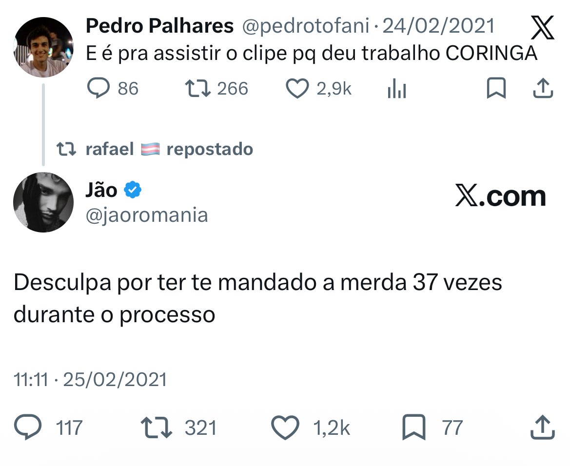 o trabalho sendo o próprio joão vitor