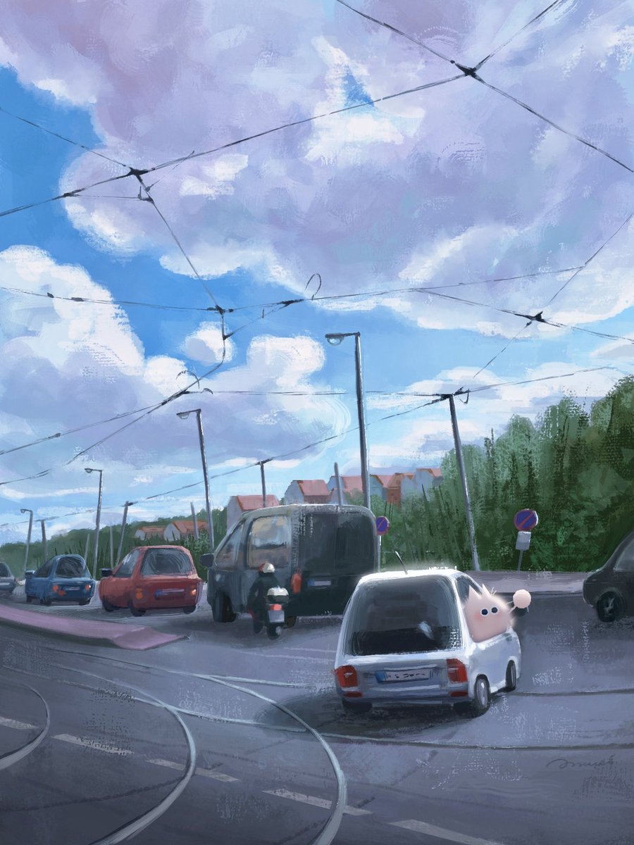 chanwaimandy's tweet photo. Second one for #Pleinairpril 🚋🚋🚋💨 https://t.co/3zAPNJqY1e