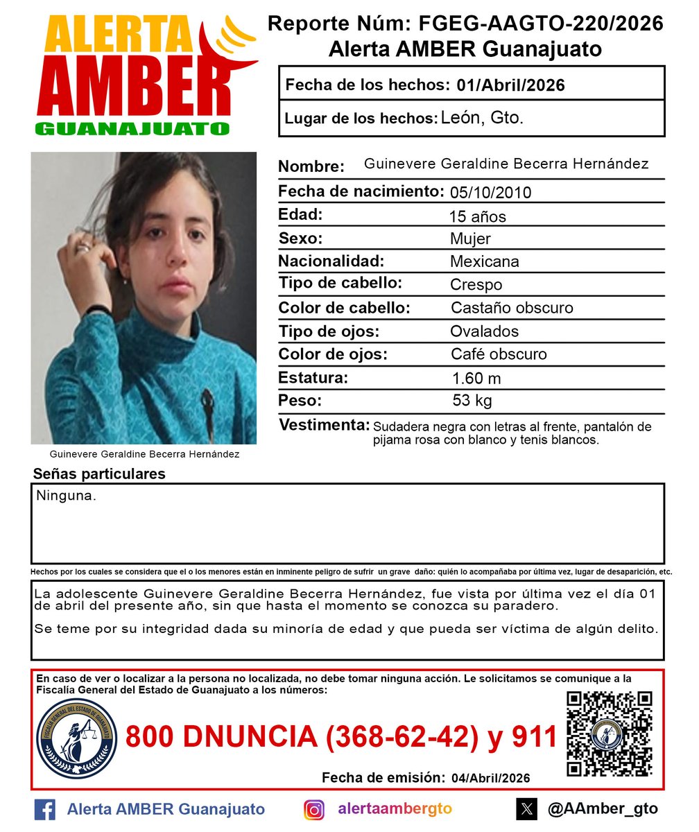 Alerta AMBER GTO. tweet media