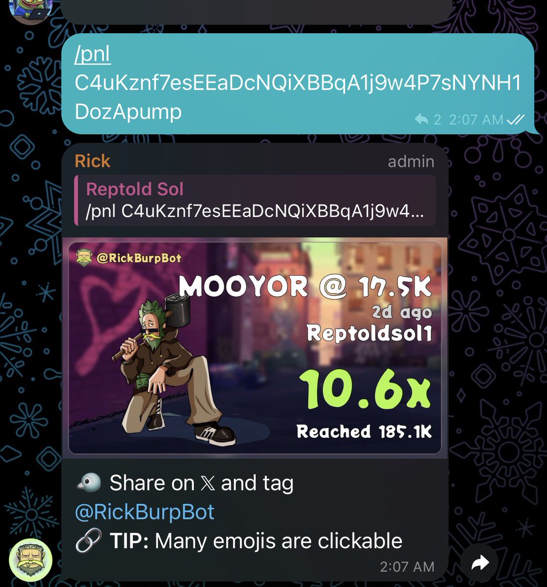10.6x gain on my call $MOOYOR
Call on private telegram group🚀🚀🚀

C4uKznf7esEEaDcNQiXBBqA1j9w4P7sNYNH1DozApump

#Solanamemecoin #Solana #Earlyalphacalls #Memecoin