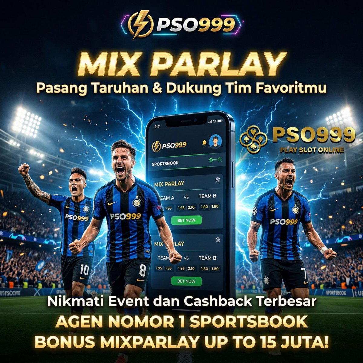 Pso999official's tweet photo. "Pasang Taruhan Mix Parlay &amp; Menangkan Bonus Hingga 15 Juta!"

Dukung tim favoritmu dan raih kemenangan besar dengan Mix Parlay di PSO999! 💥 Bonus hingga 15 juta menantimu! 🔥

 #PSO999 #MixParlay #TaruhanBola #Bonus15Juta #Sportsbook https://t.co/nSOW7Xo6Jg