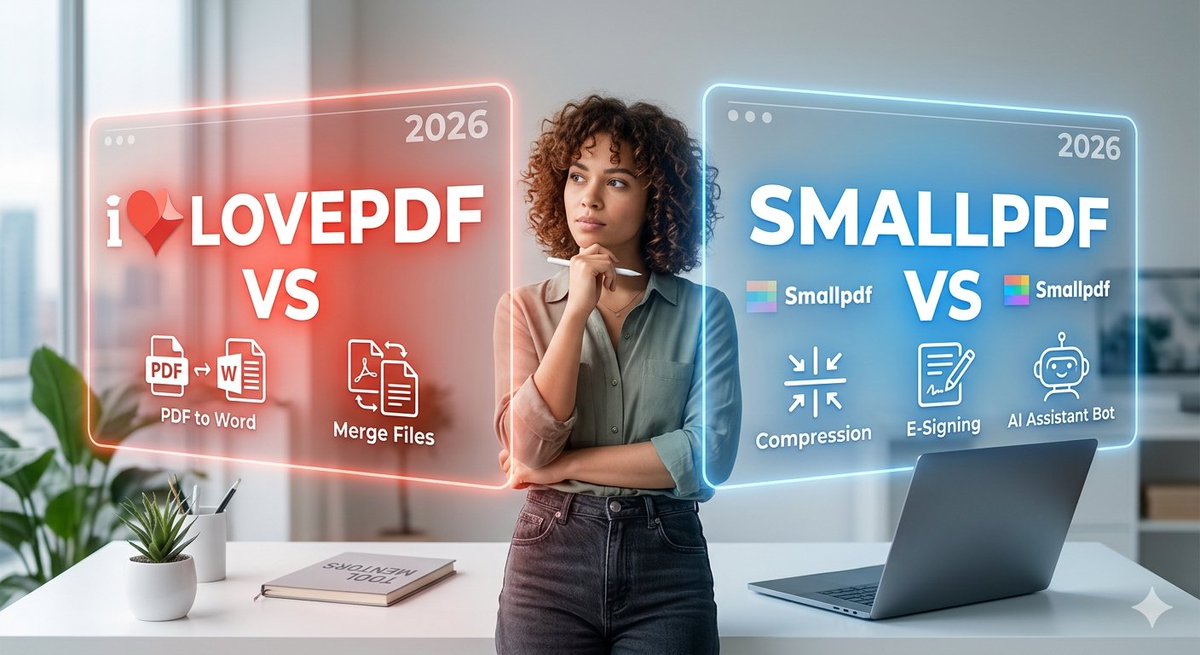 toolmentors's tweet image. IlovePDF or Smallpdf—which one should you use in 2026? 🏆

We compared the latest updates, security features, and processing speeds of these two PDF giants.

🔗 toolmentors.com/ilovepdf-vs-sm…

#PDF #IlovePDF #Smallpdf #TechTrends #ProductivityTips #FinTech