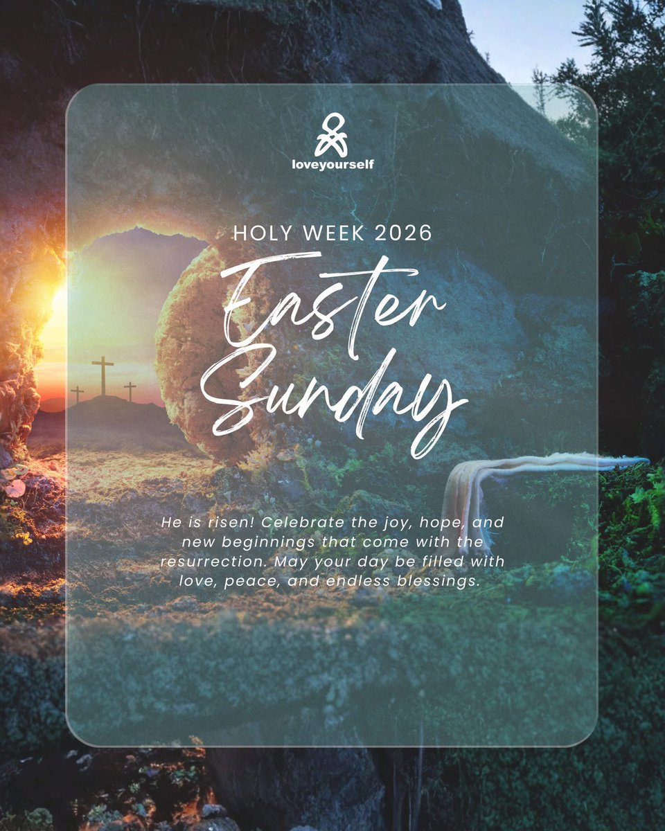LoveYourselfPh's tweet photo. Easter Sunday

He is risen! Celebrate joy, hope, and new beginnings.
May your day be filled with love, peace, and blessings.

#LoveYourselfPH https://t.co/03OkdMfzPp