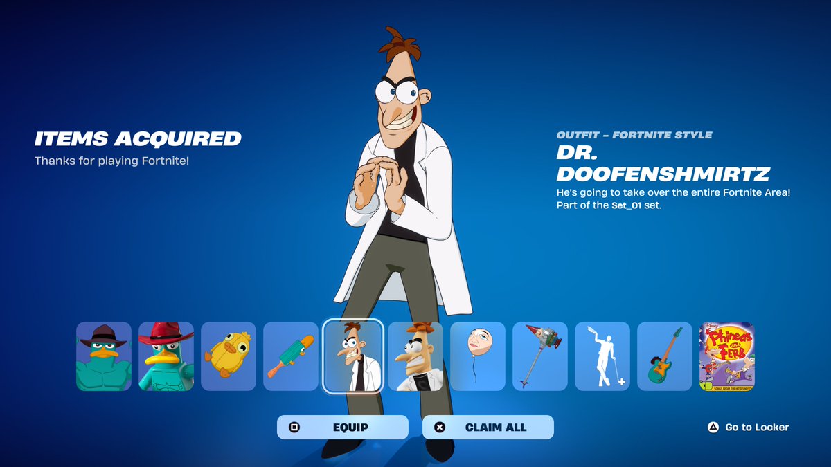 HOW TO GET PHINEAS AND FERB DR DOOFENSHMIRTZ SKIN IN FORTNITE!

youtu.be/20MKrrurfgk