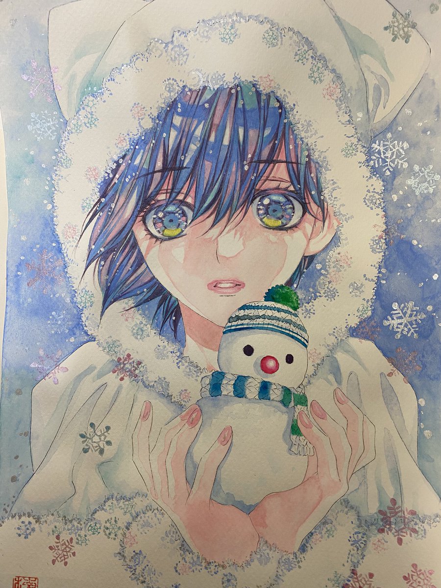 「生原稿の原画展は昨今問題のA Iに唯一勝てるものと思ってました。水彩画も楽しい作」|楠桂/HARUコミ3/19東４お6b/け27bのイラスト
