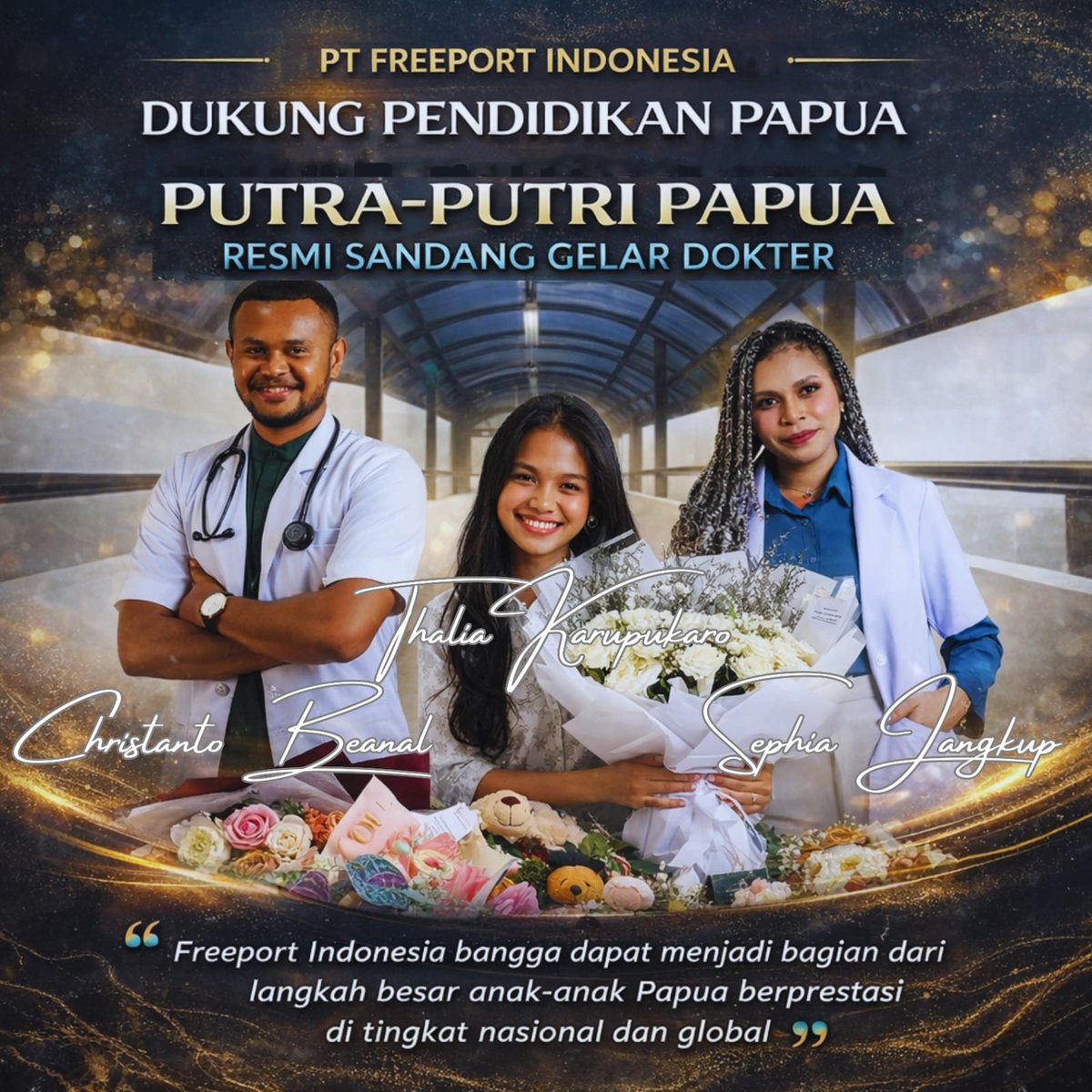 Ninaninabudiman's tweet image. PT Freeport Indonesia hadir bukan hanya sebagai perusahaan,
tapi sebagai bagian dari perjalanan besar masyarakat Papua 👇
👉 mendukung pendidikan
👉 membuka akses beasiswa
👉 menciptakan generasi unggul dan berdaya saing
#FreeportIndonesia
#PapuaIndonesia
#PapuaSejahtera