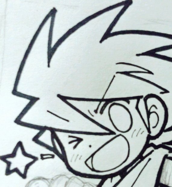 昔の写真を漁っていたら陽気なロックさんが出てきて、こんなん描いたっけー？
描いたんだろうな。元絵が見つからんけど😖