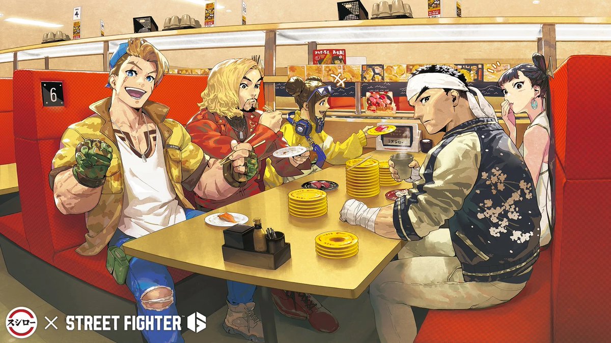 SUSHIRO x Street Fighter collaboration artwork by Chisato Mita.

#CAPCOM #Streetfighter６ #artwork #illustration