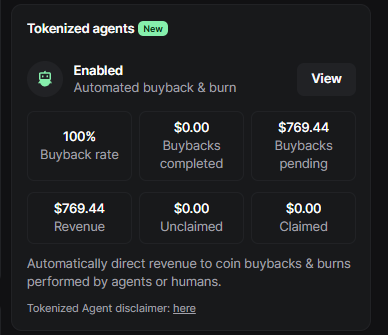 0xNigs's tweet photo. The buybacks haven't even started yet, once the agent starts buying and burning  we fly https://t.co/5t6Y05V1R6