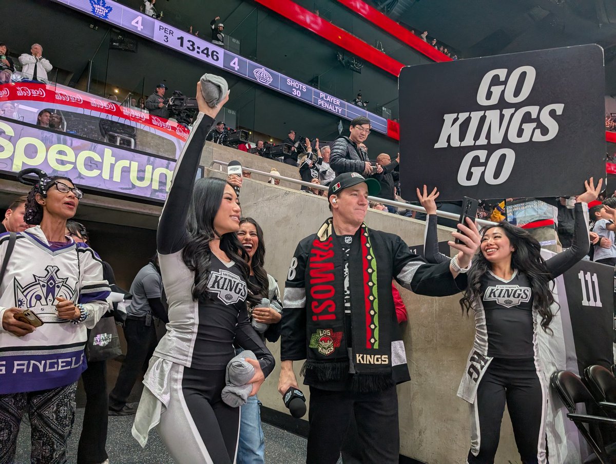 What the tv doesn't tell you that the#LAKings scored their 3 goals as soon as the <a href="/LAKingsIceCrew/">LA Kings Ice Crew</a> arrived at section 110. For future reference... #TORvsLAK