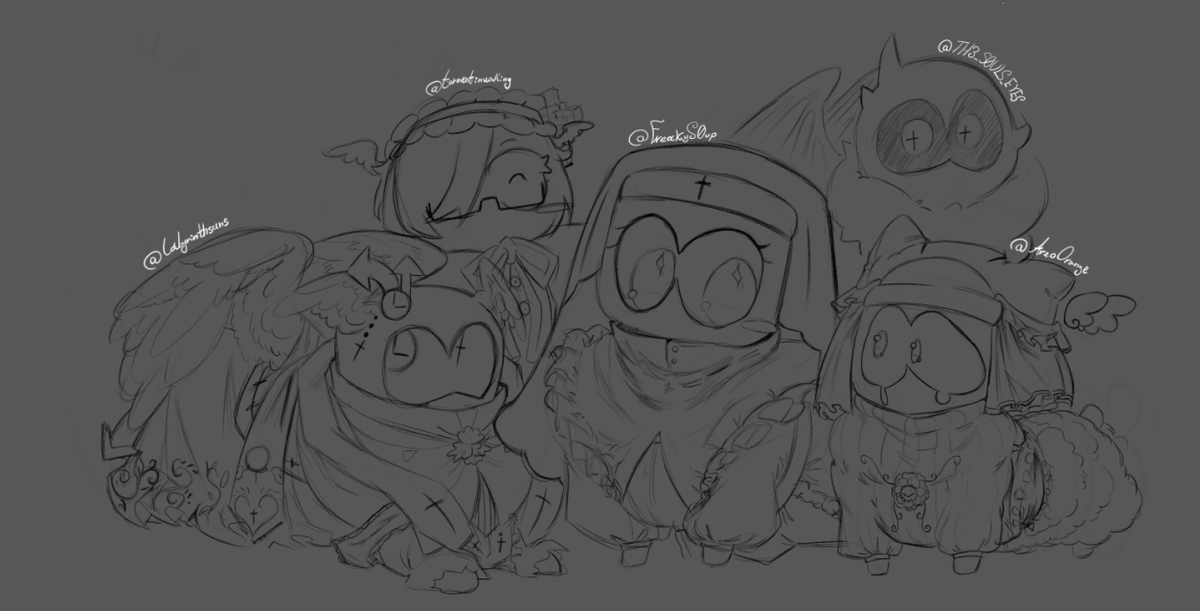 The sketch of first bunch! Soon the canvas gonna grow and grow making ...