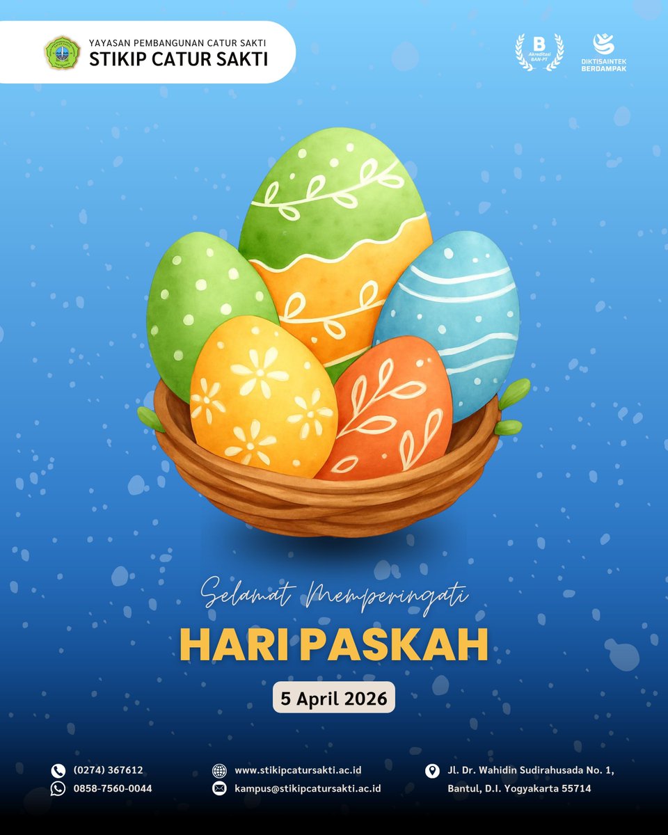 STIKIP_CS_OFC's tweet photo. Selamat memperingati Hari Paskah
.
.
.
#infostikipcs #STIKIPCaturSakti https://t.co/Y6NQr8phx9
