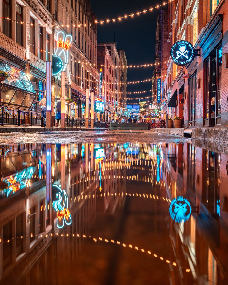 Saturday Night Puddles in Downtown Cleveland, Ohio