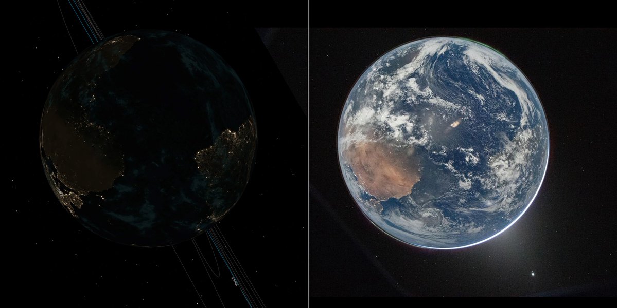 というわけで、ベンチマーク。くだんの写真の撮影時刻に合わせて向きを揃えると... 周囲に微かに見えている星の位置もほぼ一致。
♪└|∵|┐♪└|∵|┘♪┌|∵|┘♪ ﾀﾞｲﾀｲｱｯﾃﾀﾉｵﾄﾞﾘ