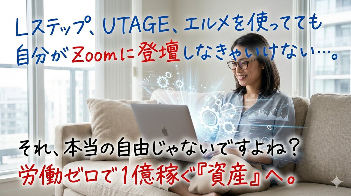 Haru_Auto_Re's tweet image. 「LステップやUTAGEをフル活用してるのに、休めない…」

相談会でよく聞く悩みです。
集客が安定するほど、自分のZoom登壇回数が増えていく「成功の罠」。

労働を資産に変える唯一の方法は、成約率の高いセミナーをAuto-REで完全自動化すること。喉を枯らす週末は終わりました。
#Lステップ
#UTAGE