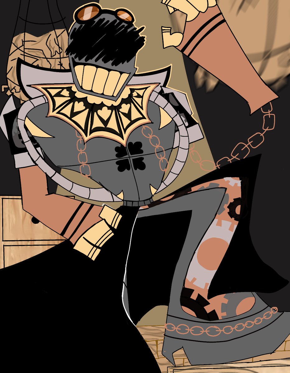 BUTCHEREDBULL's tweet image. I made [REDACTED]'s shop image too! #GameRender #RobotOC #VillainOC