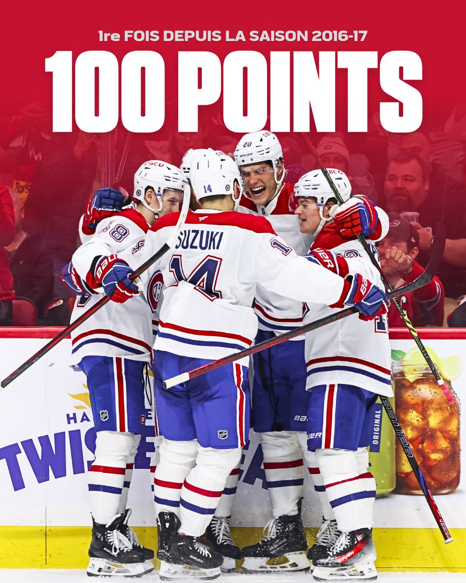 Les Canadiens franchissent le cap des 100 points! 😤 #GoHabsGo