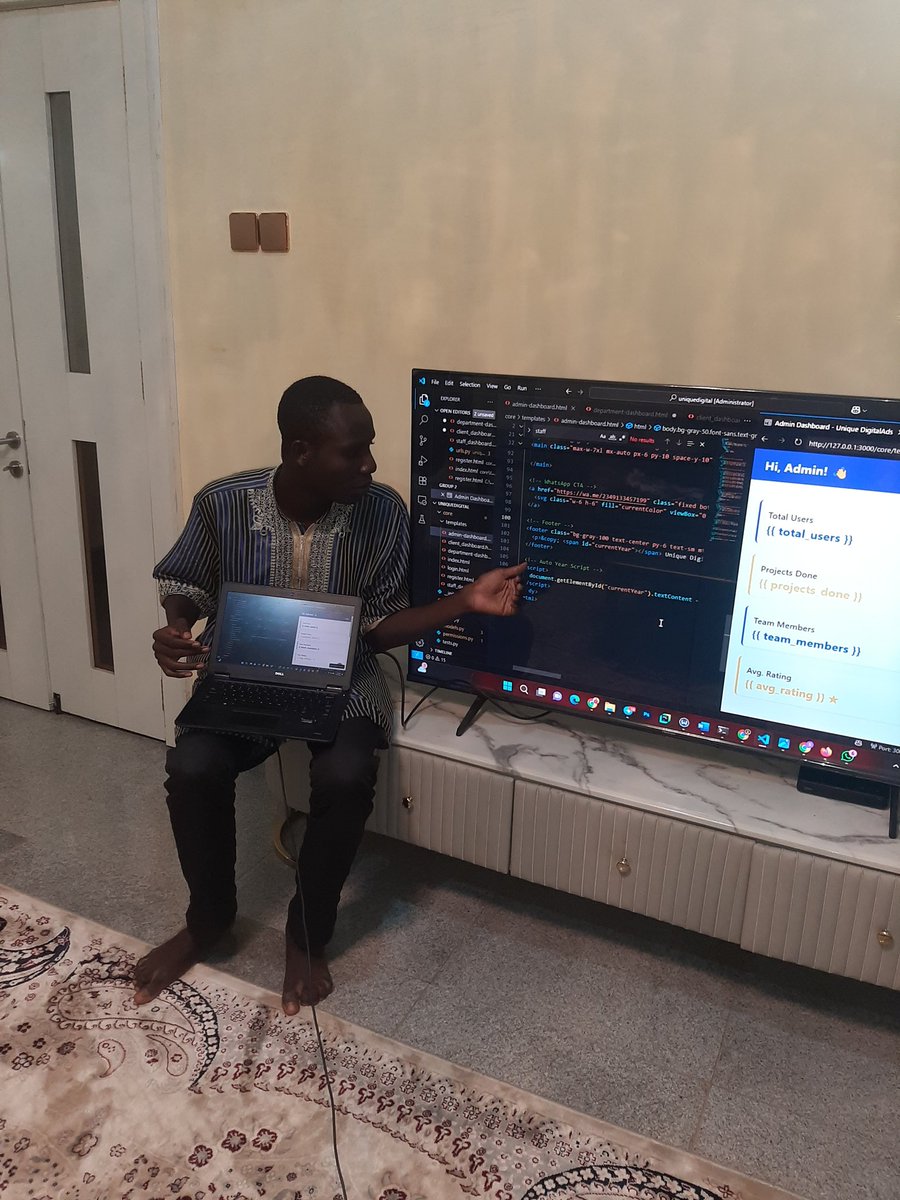 Sarkin_tech's tweet image. GM ☀️
Connected my laptop to the TV today.
Sometimes you just need a bigger screen to see bigger problems… and solve them 😄
What are you working on today?
#BuildInPublic #DevLife #TechTwitter #StDev #SabiGo